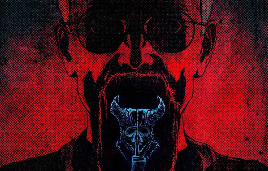 Agent Blake Mould and a Denim Devil-ish figure on the cover of The Denim Devil #4